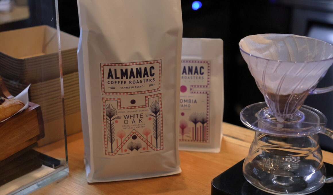 Robbie Lynch of Almanac Coffee brewing specialty coffee at Cubik cafe Brisbane