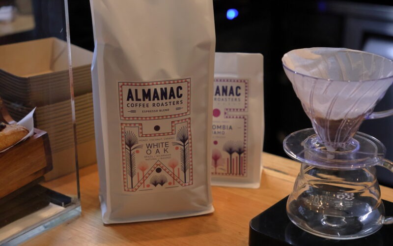 Robbie Lynch of Almanac Coffee brewing specialty coffee at Cubik cafe Brisbane